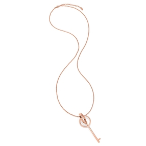 On Key Rose Gold Plated Long Necklace-